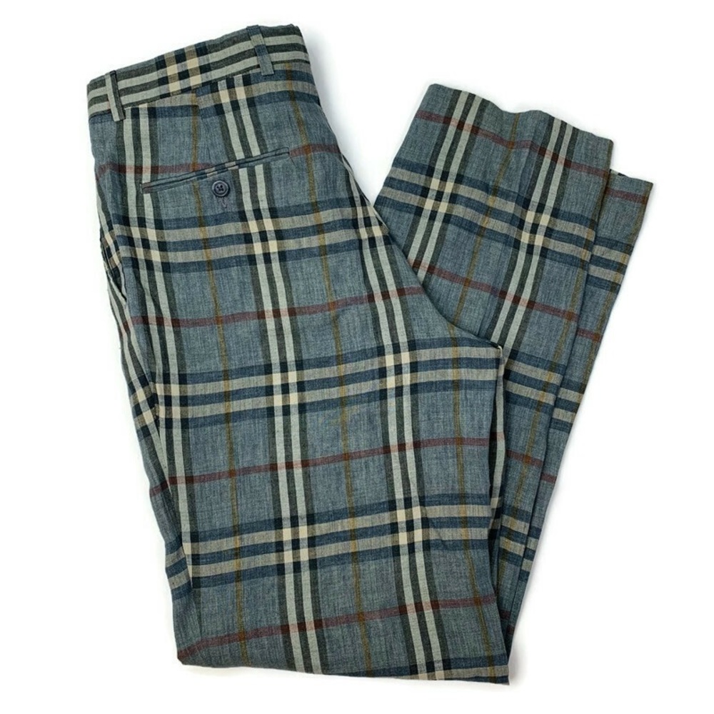 Burberry Gray Plaid Men’s Pants Size 34 Regular